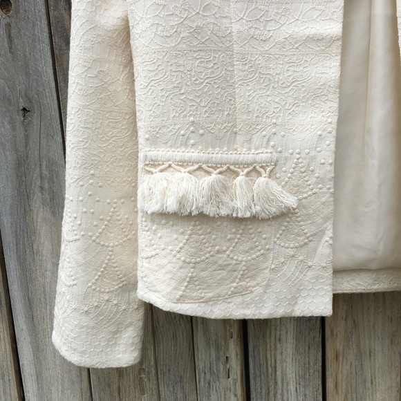 NWT Anine Bing Embroidered Open Jacket Cream XS - Picture 5 of 8